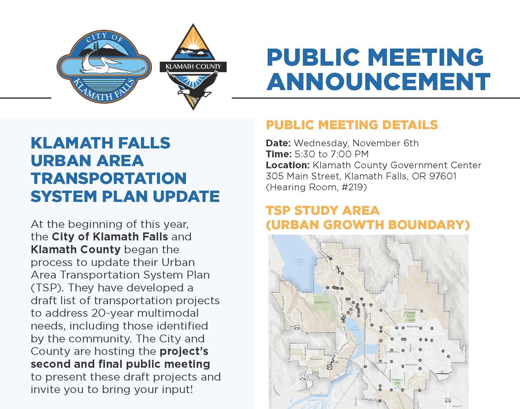 Klamath Falls TSP Public Meeting 2